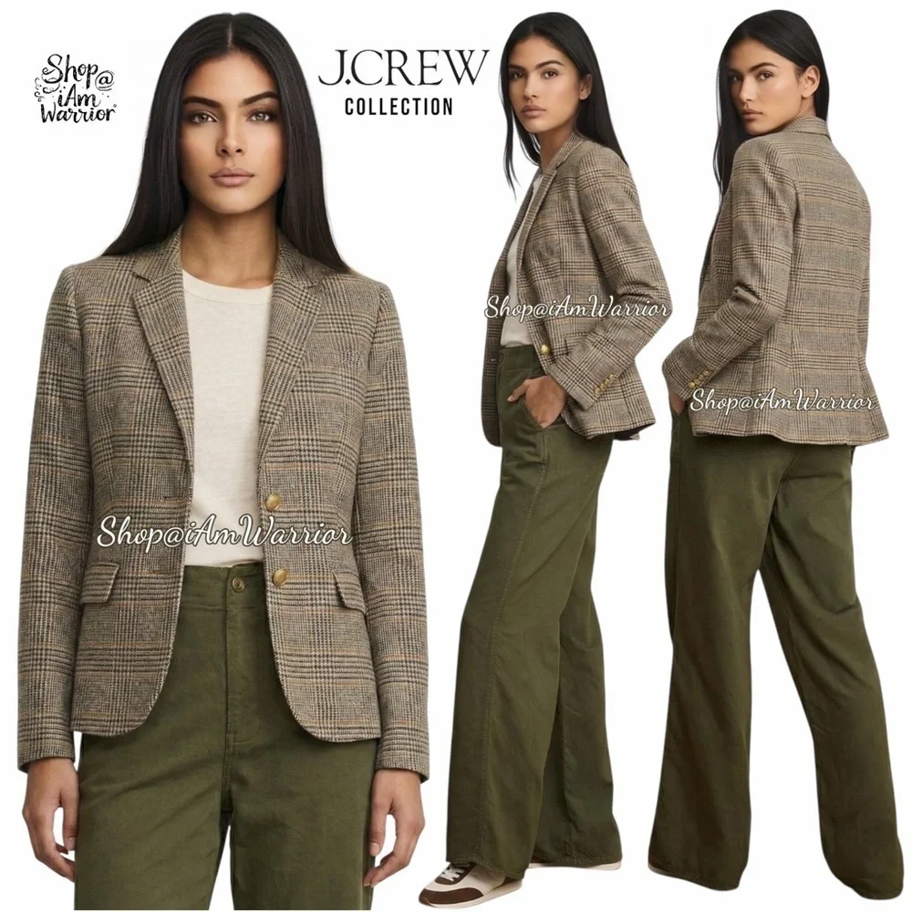 J.Crew Collection houndstooth plaid wool schoolboy blazer *shop@iamwarrior